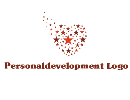 stars in heart shape logo