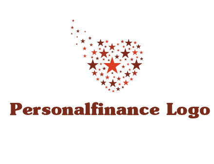 stars in heart shape logo