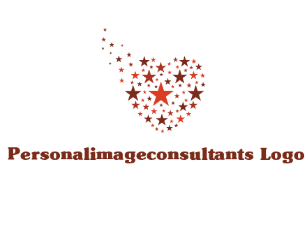 stars in heart shape logo