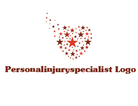 stars in heart shape logo