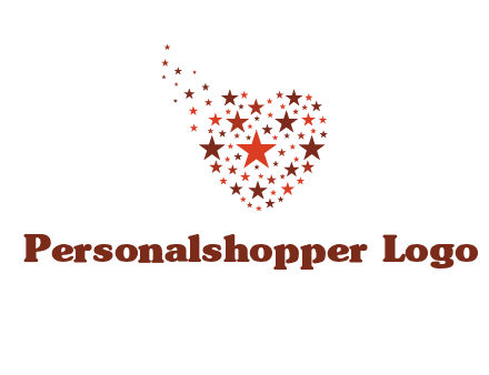 stars in heart shape logo
