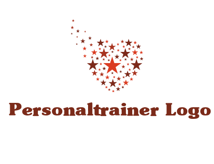 stars in heart shape logo