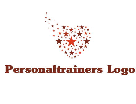 stars in heart shape logo