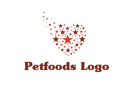 stars in heart shape logo