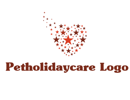 stars in heart shape logo
