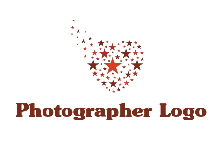 stars in heart shape logo