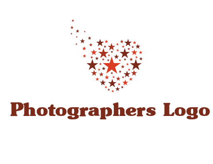 stars in heart shape logo