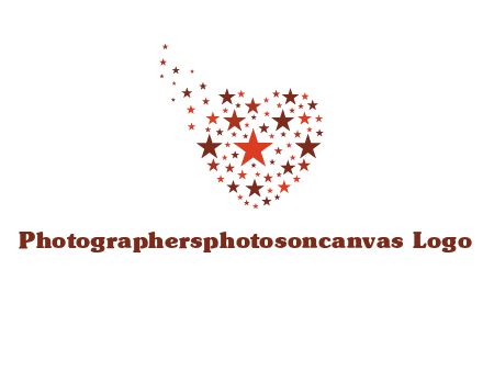 stars in heart shape logo