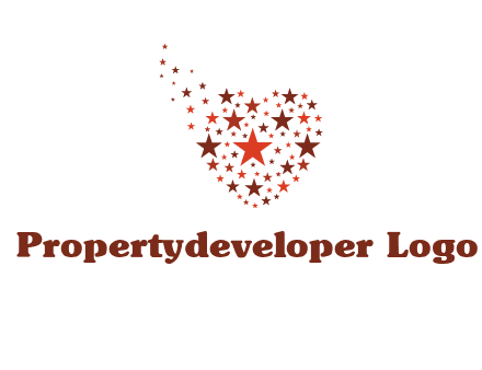 stars in heart shape logo