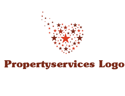 stars in heart shape logo
