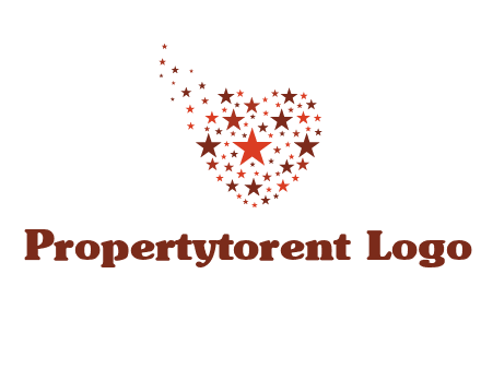 stars in heart shape logo