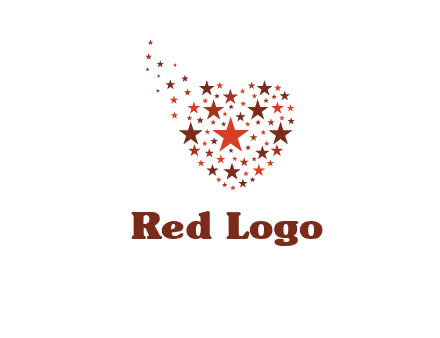 stars in heart shape logo
