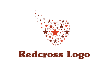 stars in heart shape logo