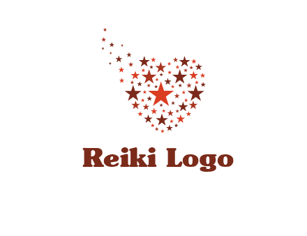 stars in heart shape logo