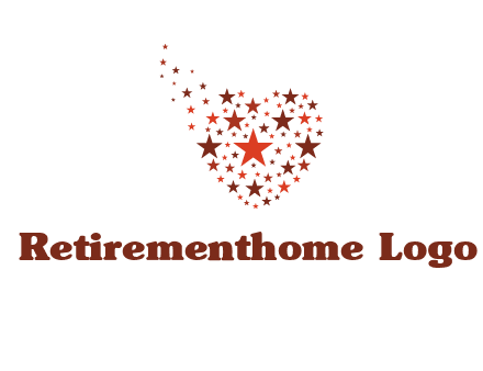 stars in heart shape logo