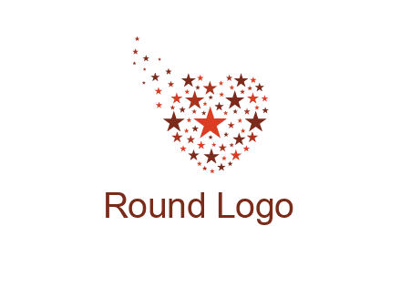 stars in heart shape logo