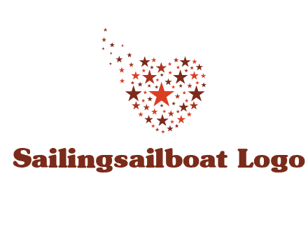 stars in heart shape logo