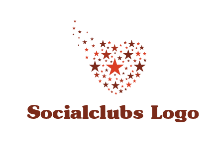 stars in heart shape logo