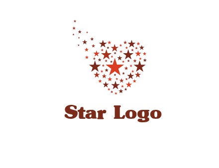 stars in heart shape logo