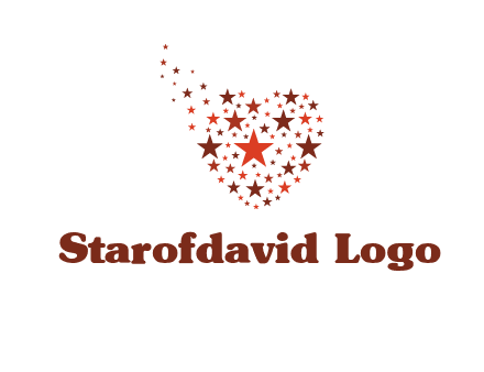 stars in heart shape logo