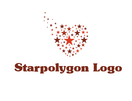 stars in heart shape logo