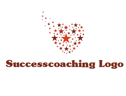 stars in heart shape logo
