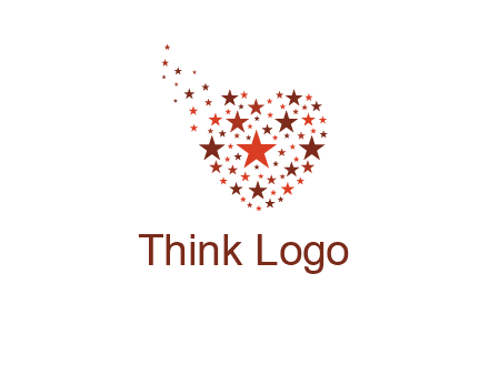 stars in heart shape logo