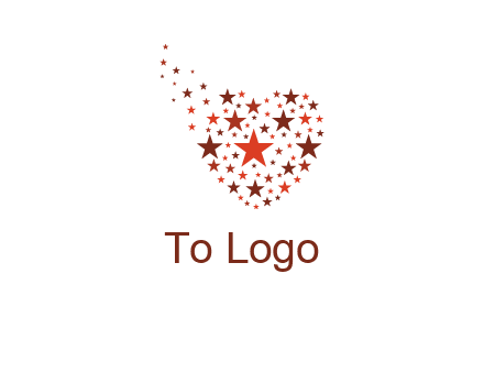 stars in heart shape logo