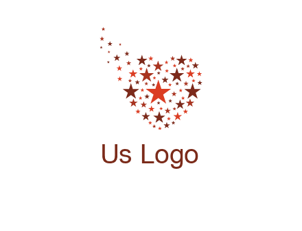 stars in heart shape logo