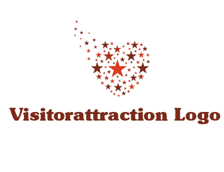 stars in heart shape logo