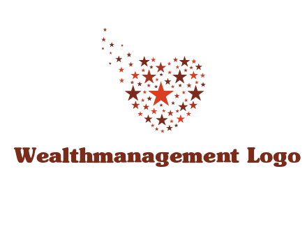 stars in heart shape logo
