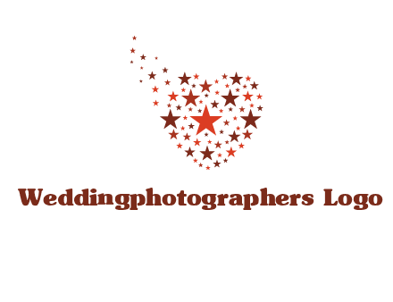 stars in heart shape logo