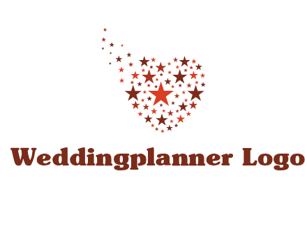 stars in heart shape logo