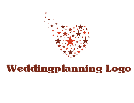 stars in heart shape logo