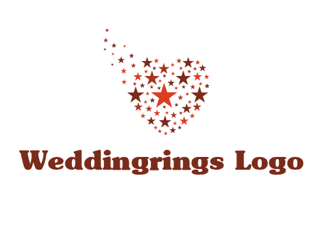 stars in heart shape logo