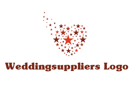 stars in heart shape logo