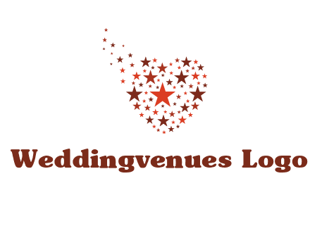 stars in heart shape logo