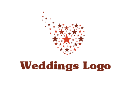 stars in heart shape logo