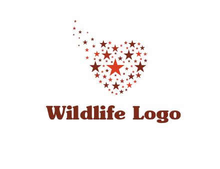 stars in heart shape logo