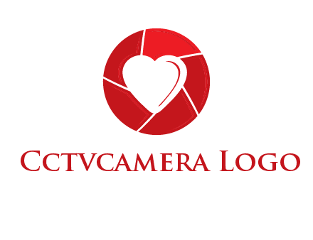 Heart inside camera lens icon