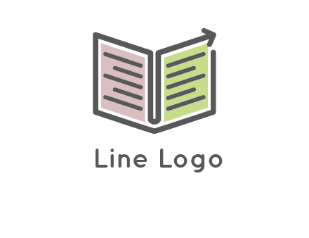book with line arrow icon