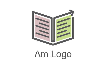 book with line arrow icon