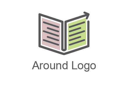 book with line arrow icon