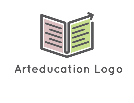 book with line arrow icon