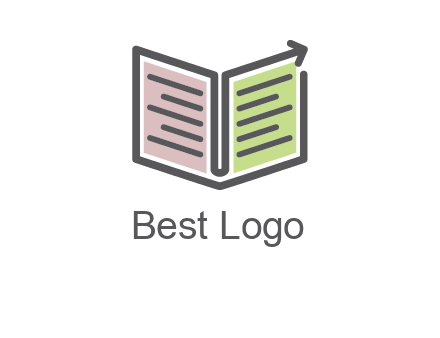 book with line arrow icon