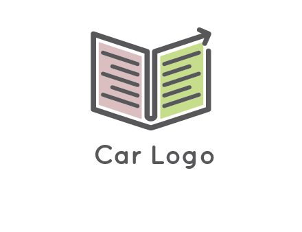 book with line arrow icon