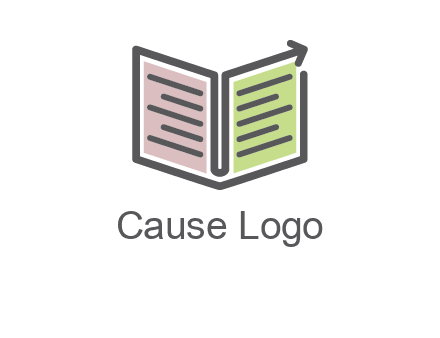 book with line arrow icon