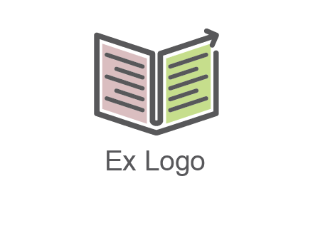 book with line arrow icon