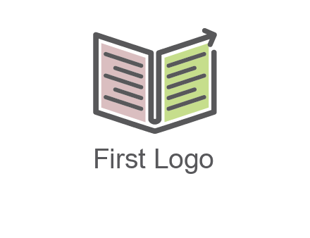 book with line arrow icon