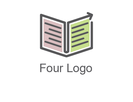 book with line arrow icon